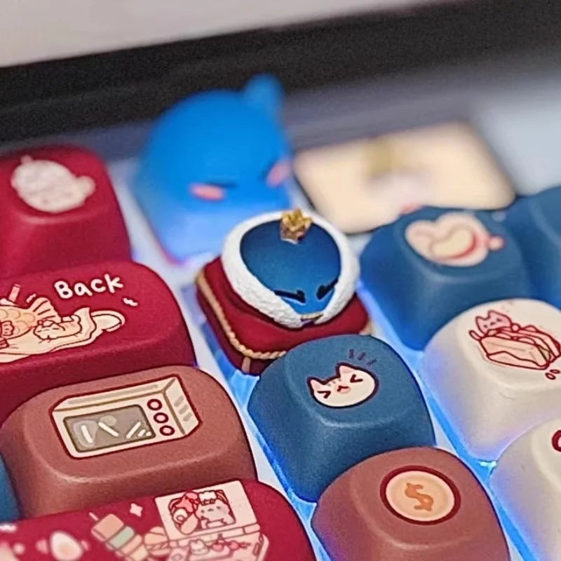 لطيف الملك الوحل Keycap للوحة المفاتيح الميكانيكية الكرز الشخصي أنيمي لعبة الكرتون المقتنيات الهدايا الراتنج الصليب محور Keycap