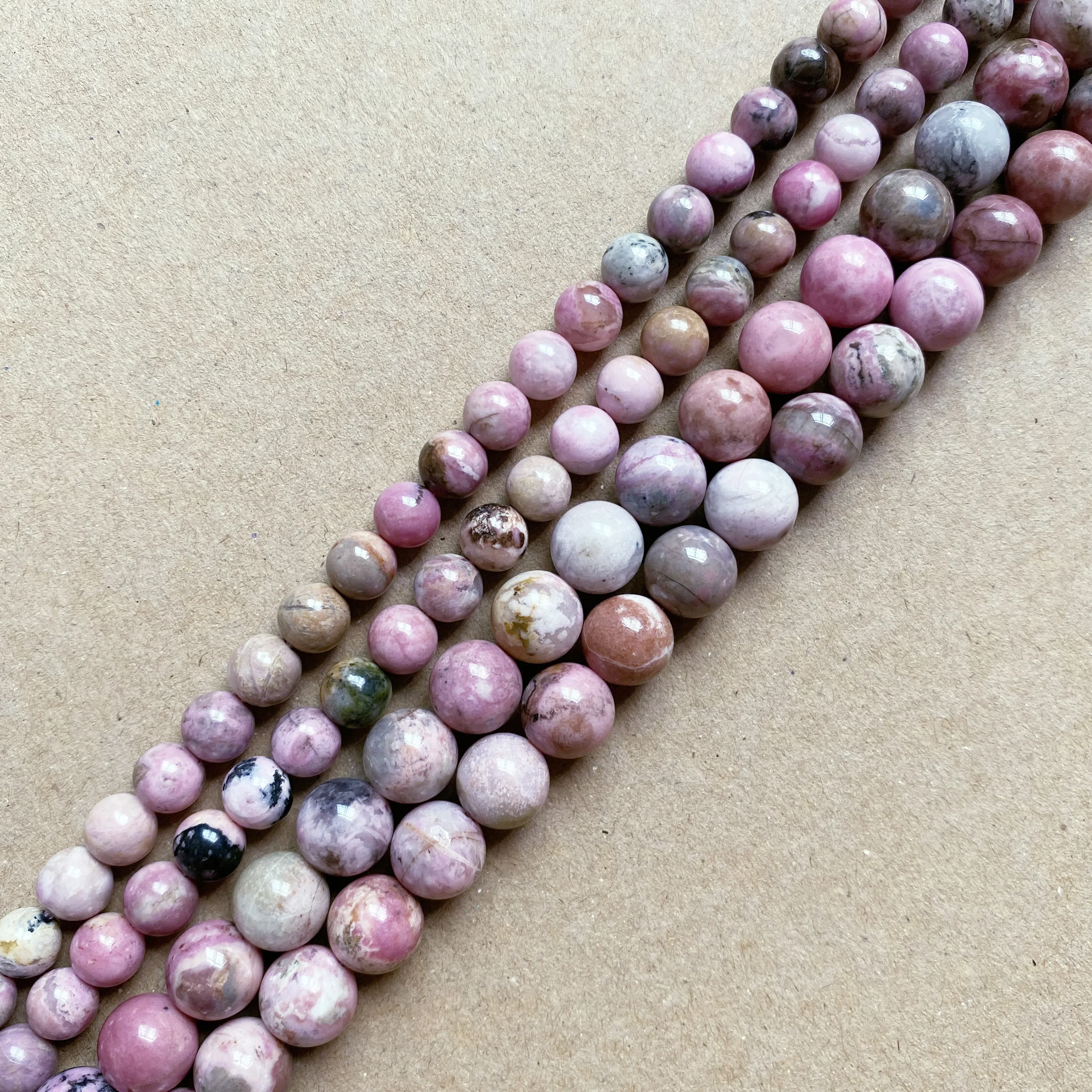 Natural Stone Grade AA Rhodonite Round Beads 15\