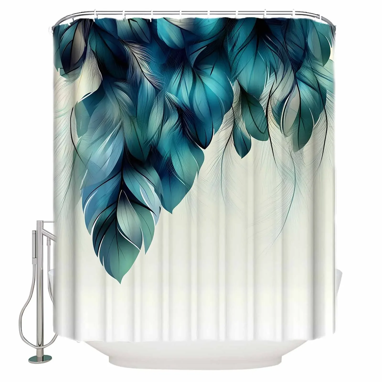 

Feather Abstract Art Shower Curtains Waterproof Bath Curtains Home Decor Modern Luxury Bathroom Curtain