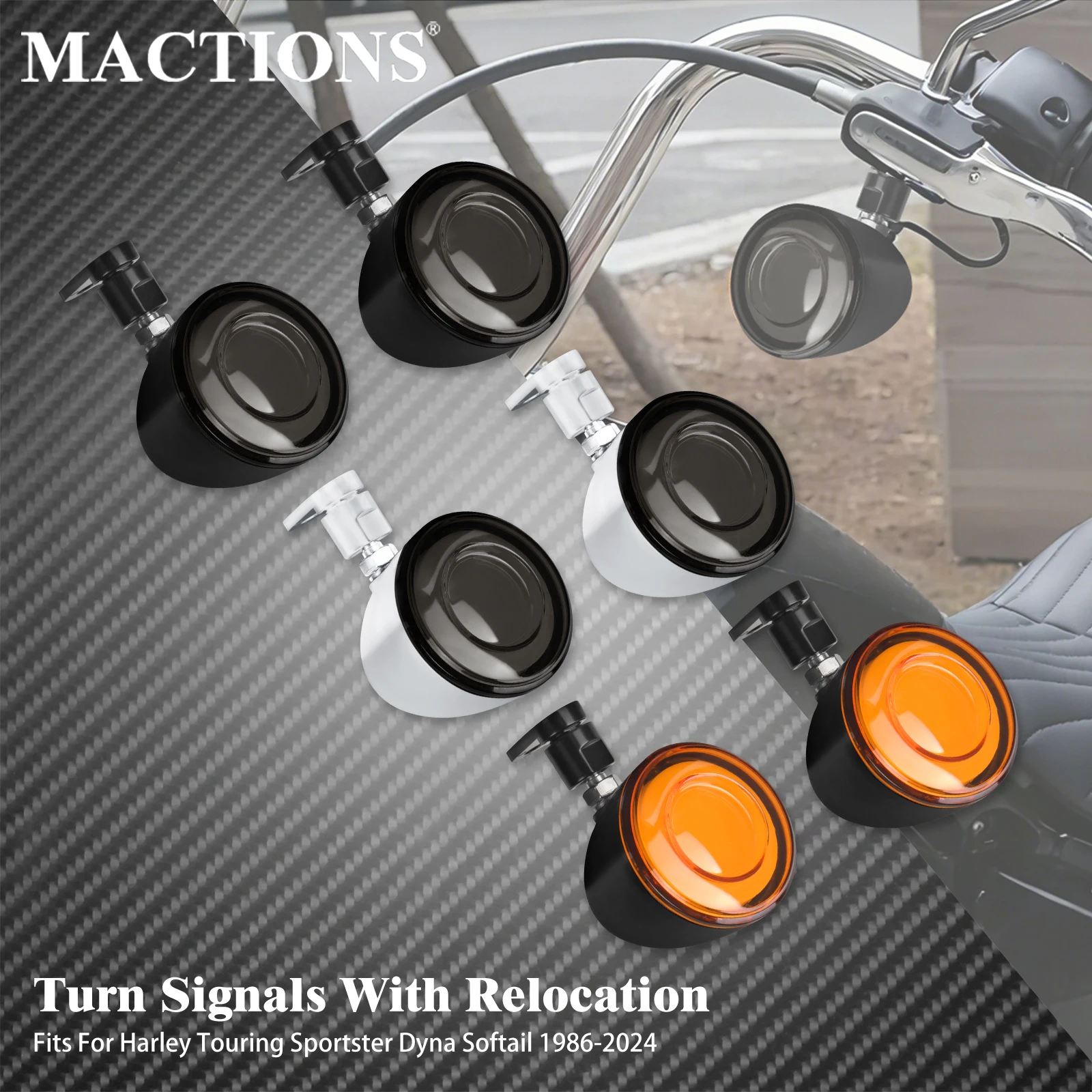 Motorcycle Front LED Turn Signals Light with Relocation Running Lights For Harley Touring Sportster 1200 Dyna Softail 1986-2024