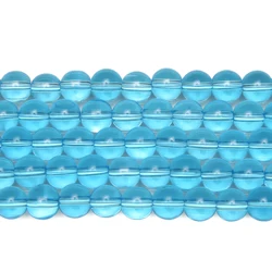 Smooth Lake Blue Glass Loose Beads 15