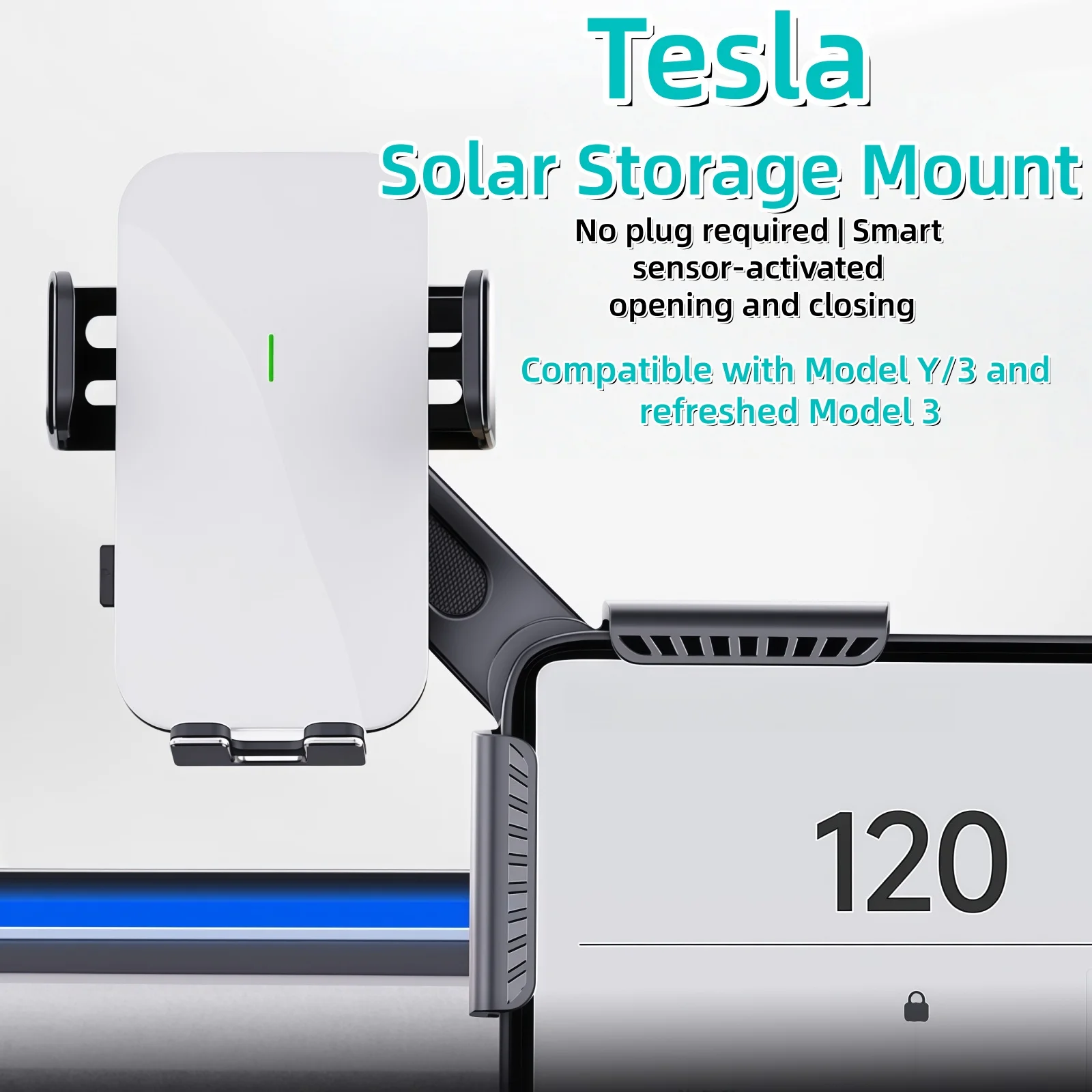 

Подходит для Tesla Full Series, автомобильный держатель для хранения электрических устройств на солнечной энергии, многоугольный регулируемый навигационный кронштейн