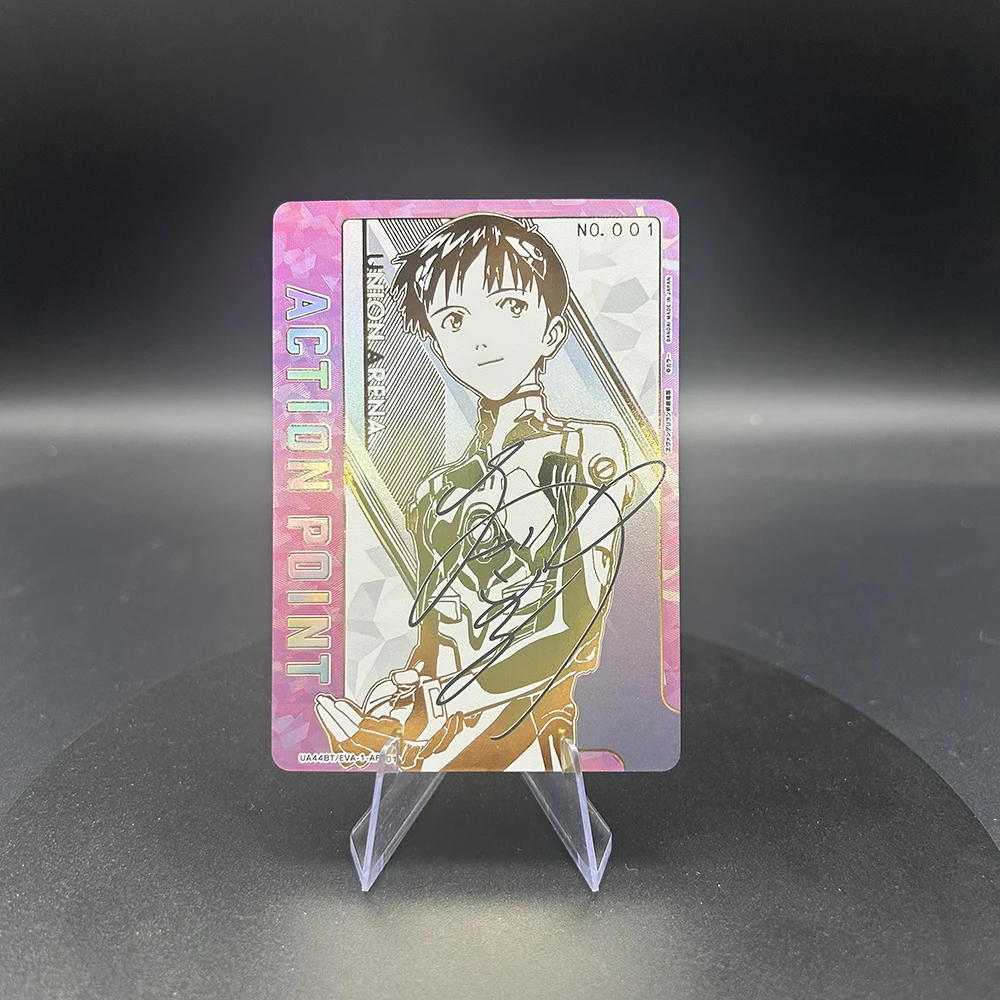 Cartes à collectionner Proxy TCG Anime Neon Genesis Evangelion – Cartes holographiques rares avec art spécial et point d'action signé Shinji Ikari – Cadeau