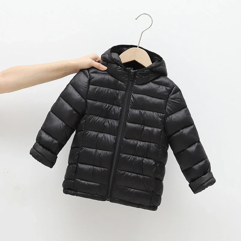 Children Winter Jacket Ultra Light Down Cotton Baby Girls Coat Kids Hooded Outerwear Boys Snowsuit Solid Clothing 3-14Y XMP244