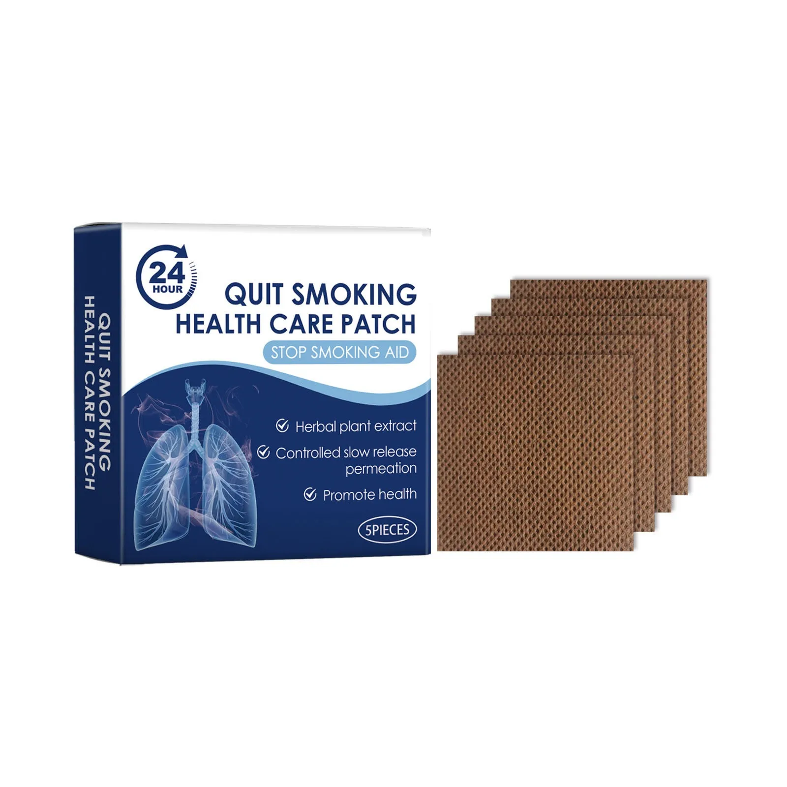 5pcs Herbal Care Patch Smoking Cessation Health Patch Gentle To Body Discomfort