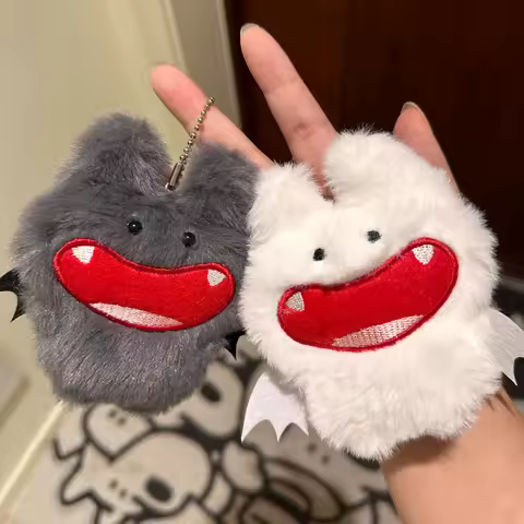 Creative New Cute Bat Plush Keychain Lucky Devil Furry Bag Pendant Funny Key Ring Pendant Keychain
