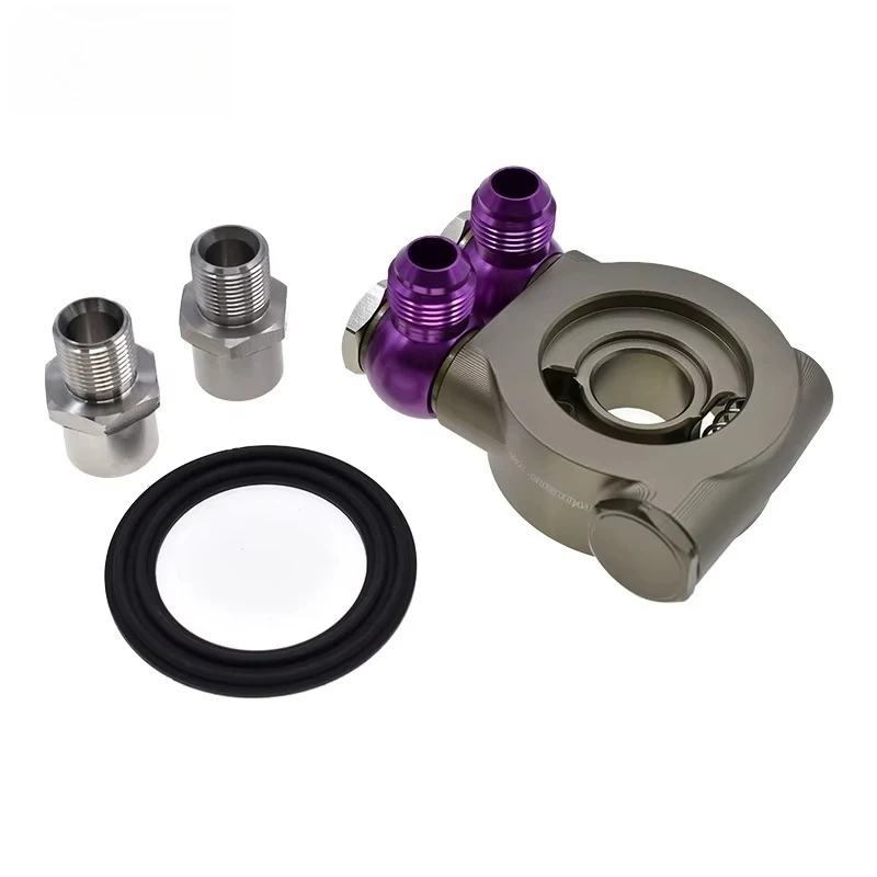 

Universal Oil Filter Sandwich Adapter With in Line Oil Thermostat Oil Sandwich AN8 AN10 Fitting