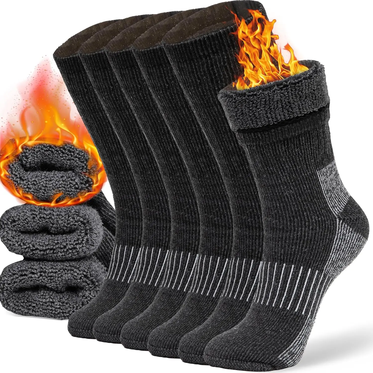 

Men's & Women's Merino Wool Socks for Winter - Cozy, Warm, and Casual Thermal Wear