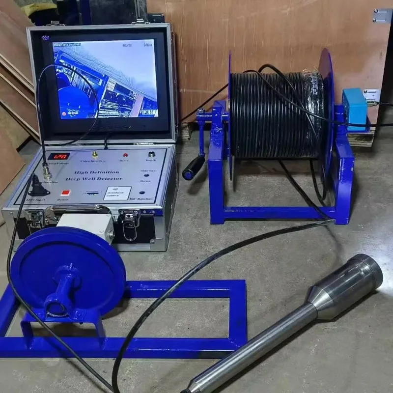 200M Portable Deep Well Inspection , 12 Inch High Brightness LED Screen, Full HD Borehole Video ing System for Water Well Detect