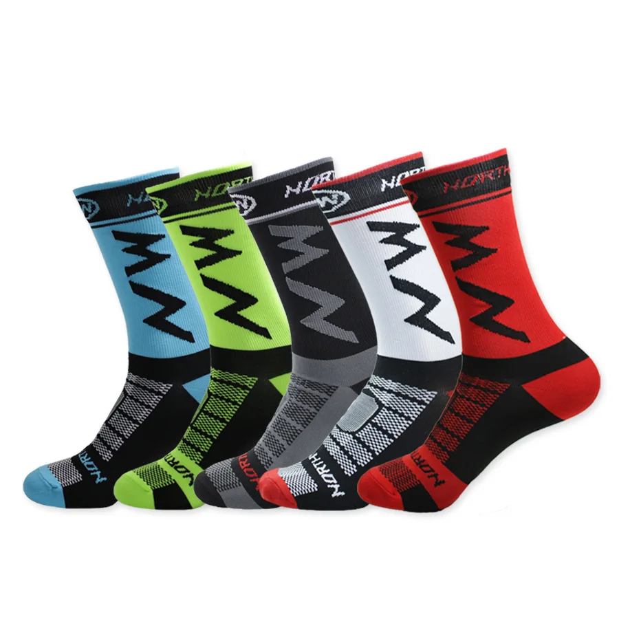 3 Pairs NW Cycling Socks Mens Outdoor Sports Running Socks Man Road Mid Tube Professional Breathable Climbing Mountain Bike Sock