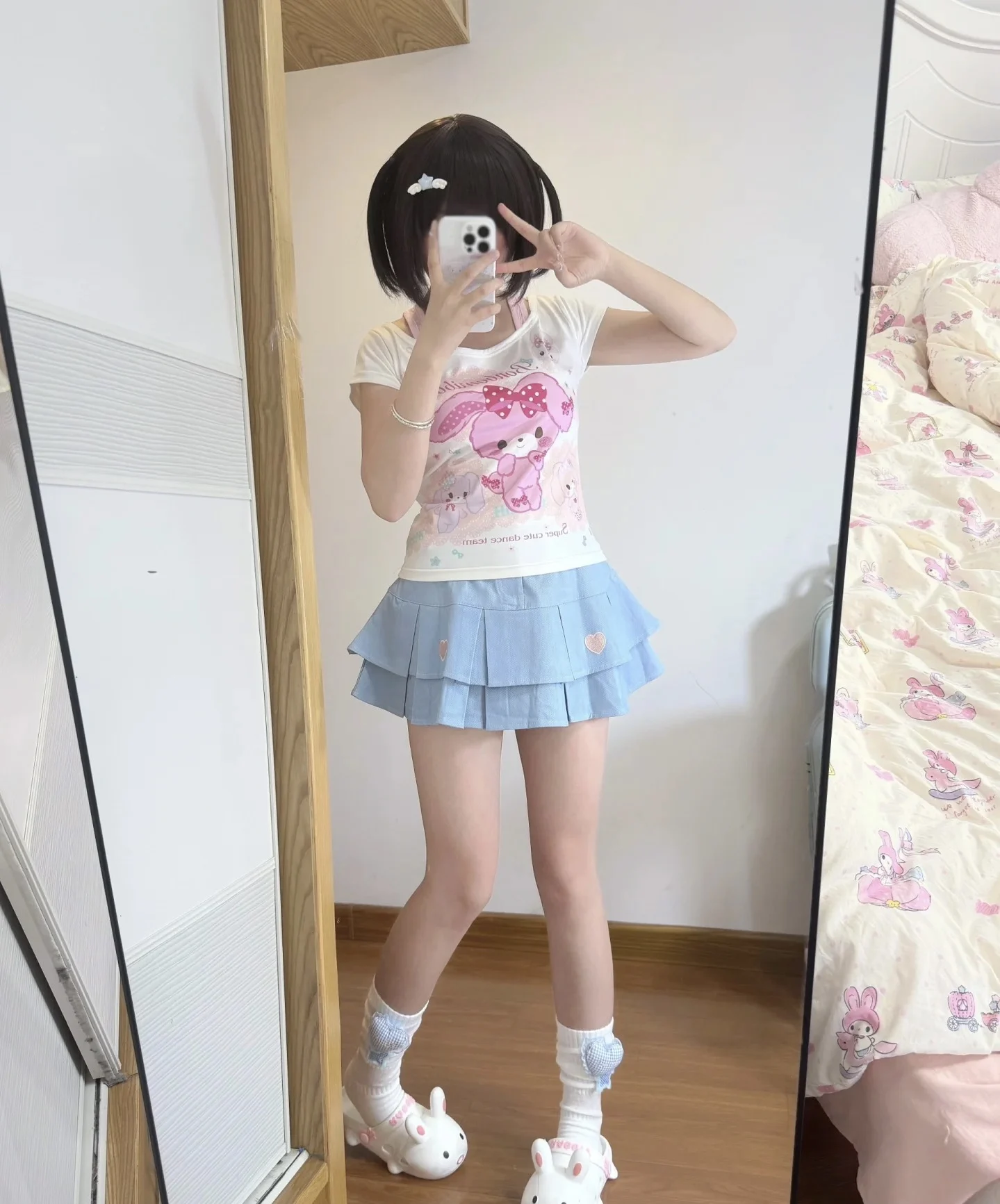 Kaus Ort Sve Lucu Atasan Gambar Cewek Lembut Subkultur Milenium Y2K Wanita Atasan Panjang Ort Mode Musim Panas Anak Perempuan