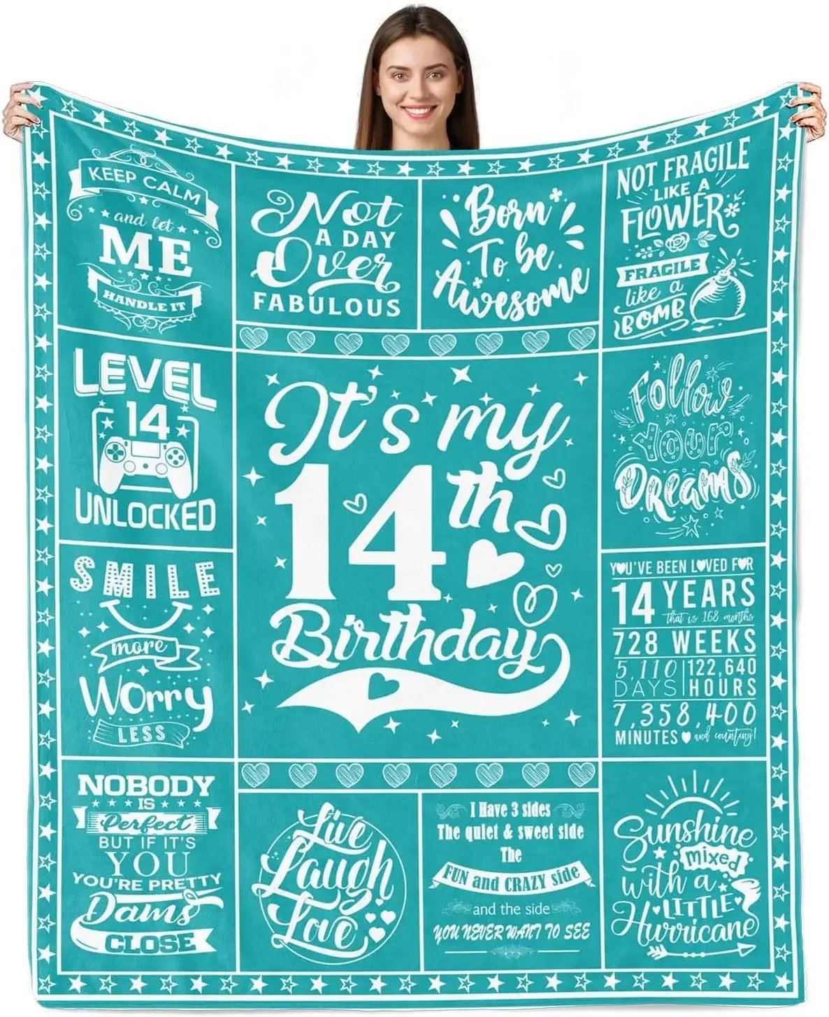 Decorative Girl Blanket, 14 Year Old Girl Gift Ideas, Best Birthday Gift for Teenager