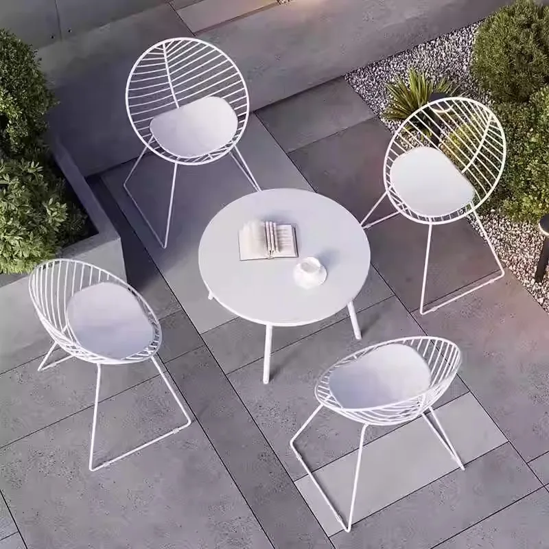 

Modern, outdoor, waterproof, sun protection, tables and chairs, combination, garden, courtyard, leisure, wrought iron