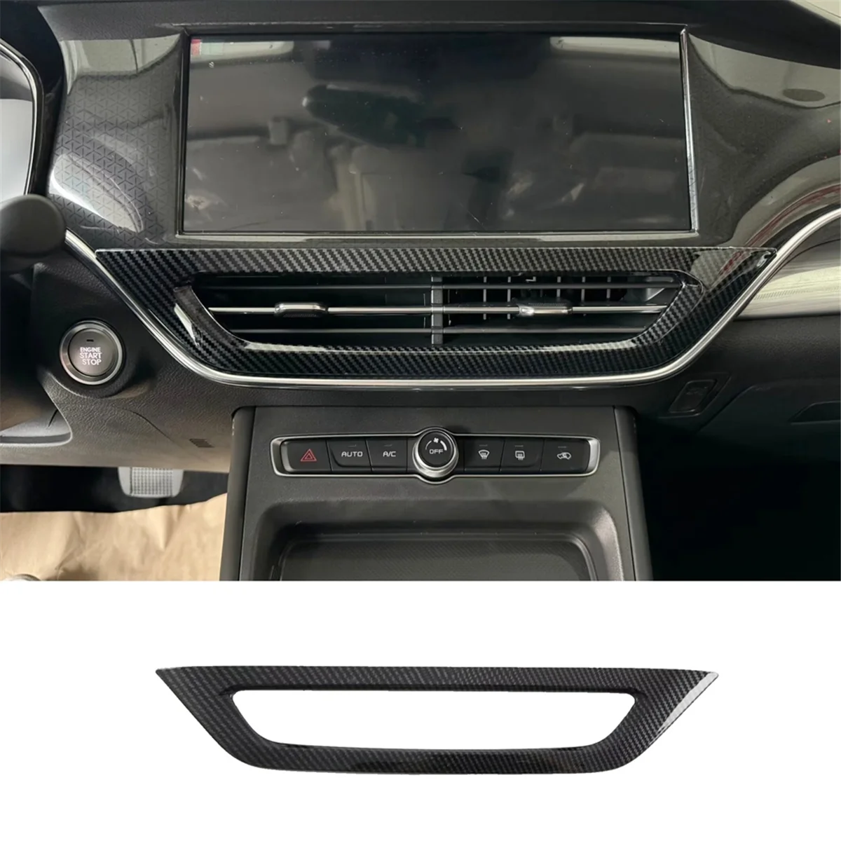 For Isuzu D-MAX 2023 2024 LHD ABS Carbon Fiber Center Console Air Outlet Vent Cover Decor Trim Interior