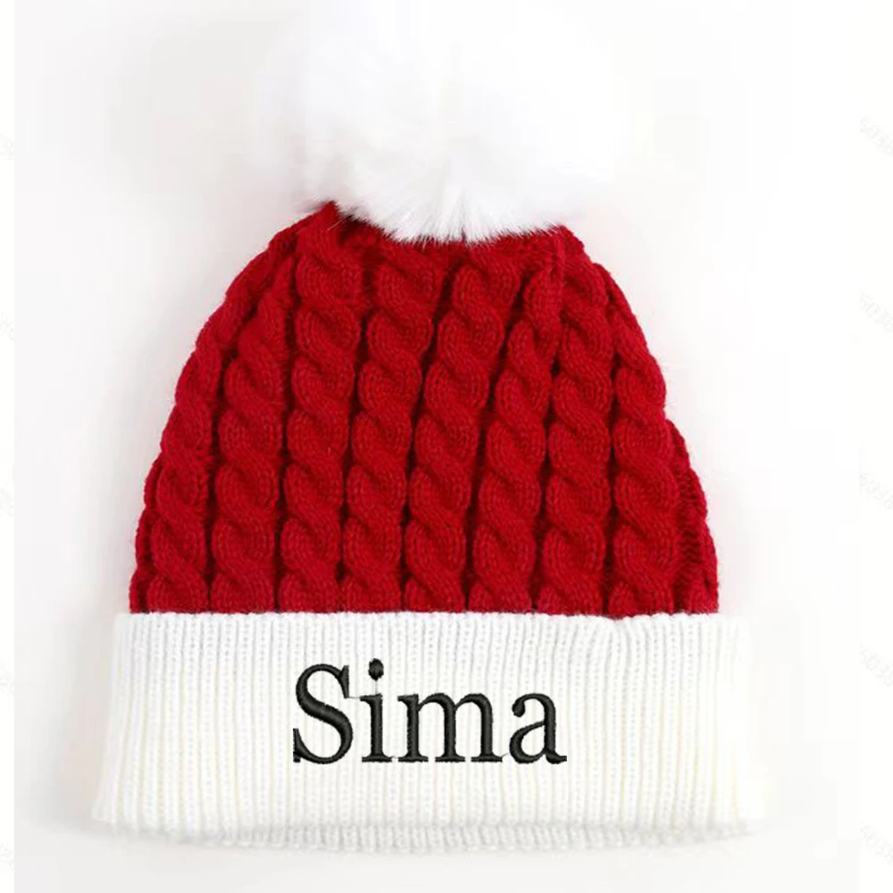 

Embroidery Belongs to Your Name Christmas Surprise Party Knitted Christmas Hat European and American Fashion New Wool Hat