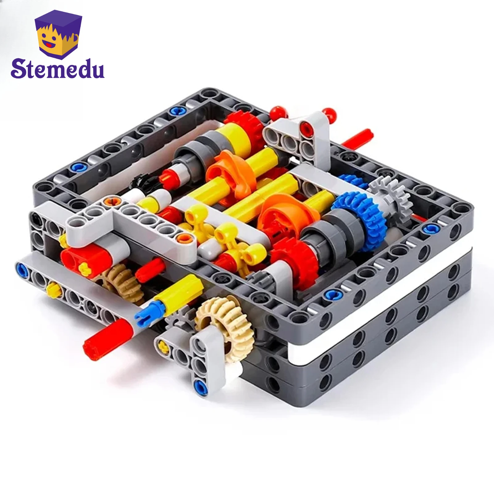 135PCS MOC-50877 Ultra-Compact 8+N+R Speed Sequential Gearbox Techinical Part Building Blocks Bricks Kit Compatible with Legoeds