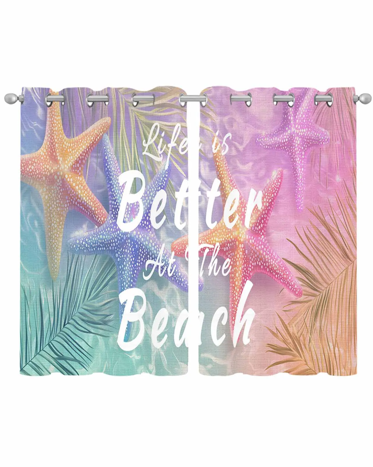 

Летние романтические пляжные звезды из тюля, украшение для гостиной, прозрачные прозрачные шторы для спальни, кухни, вуаль, шифоновые шторы