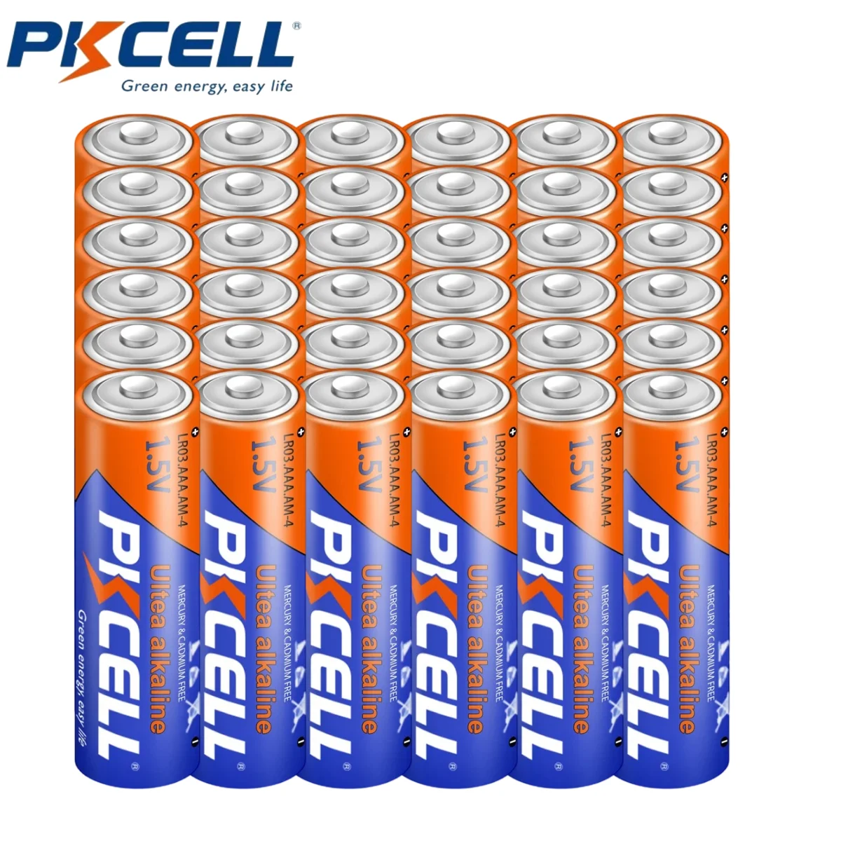 36 Pack PKCELL Alkaline AAA Batteries LR03 1.5V AAA Alkaline Battery Triple A Batteries for Keyboards Clock