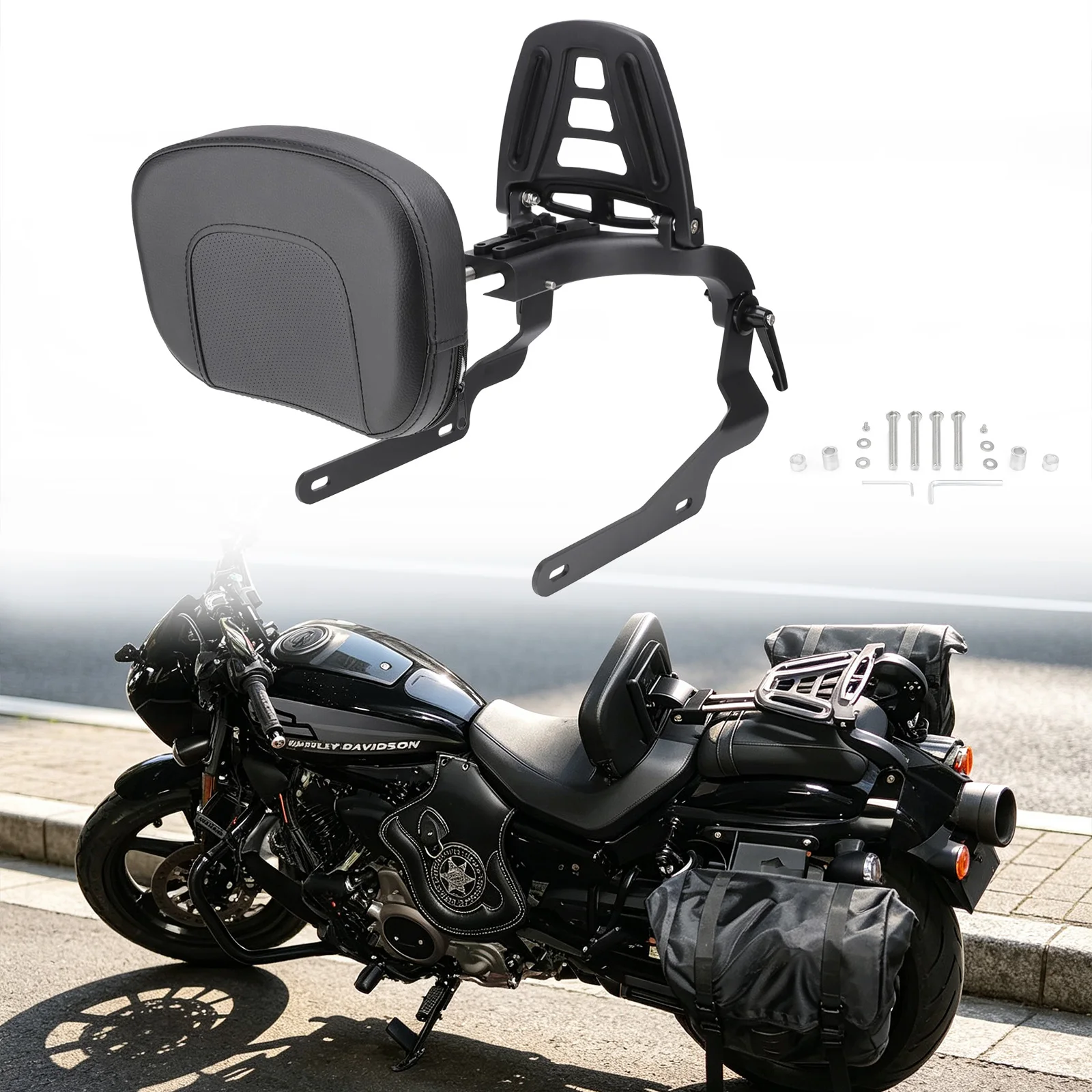 Detachable Passenger Backrest Sissy Bar For Harley Nightster RH975 RH 975 Special RH975S 22-26 Driver Back Rest Sissybar