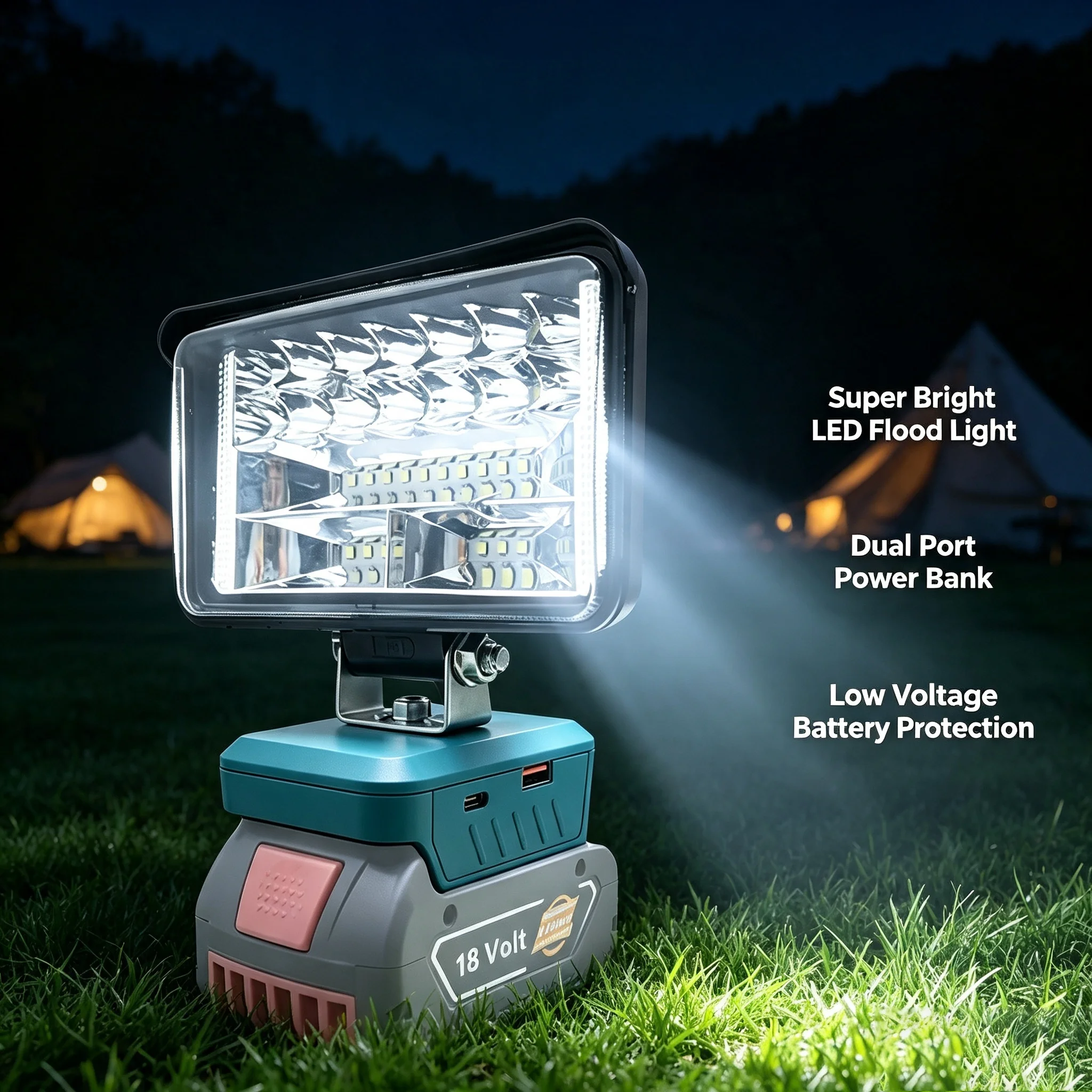 Wireless Flashlight Electric Torch Spotlight LED Work Light USB Power Bank For Bosch BAT622 Li-ion Battery High Low Beam Control