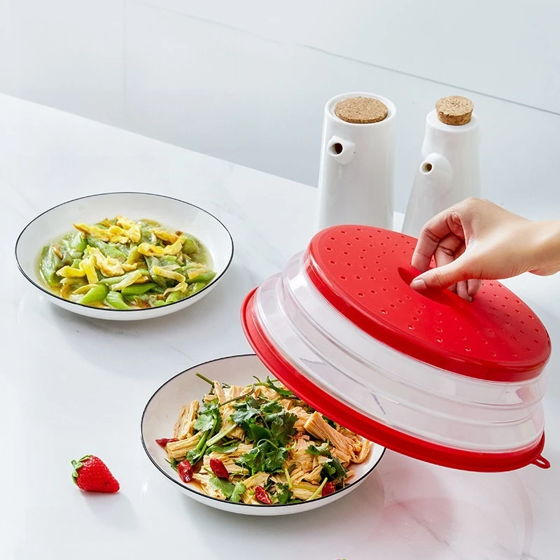 Kitchen Tools Microwave Splatter Cover Heating Folding Cover Fresh-keeping Cover Oil-proof Splash-proof Cover Cooking Lid