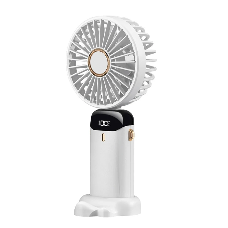 Hot Portable Hand-Held Fan Office Desktop Multifunctional Folding Double-Headed Small Electric Fan With A Neck