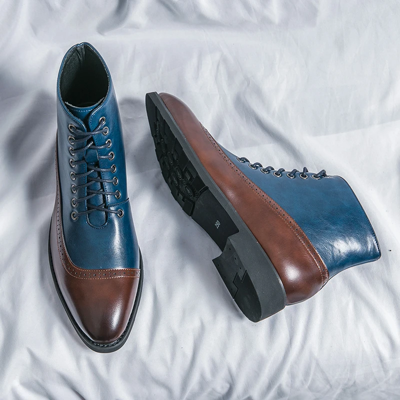 Classic Brogue Social Shoes Men High Quality Oxford Men\'s Leather Party Chelsea Dress Shoes Men Yuppie Formal Boots Man 2025