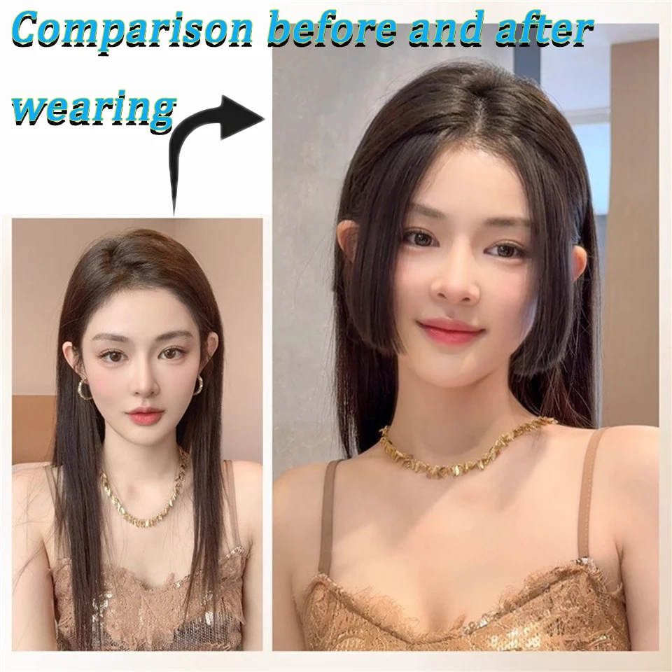 

Синтетические челки-накладки Princess Bangs Cut, плоские, с боковыми прядями, на клипсах, для женщин, для вечеринок и повседневного использования