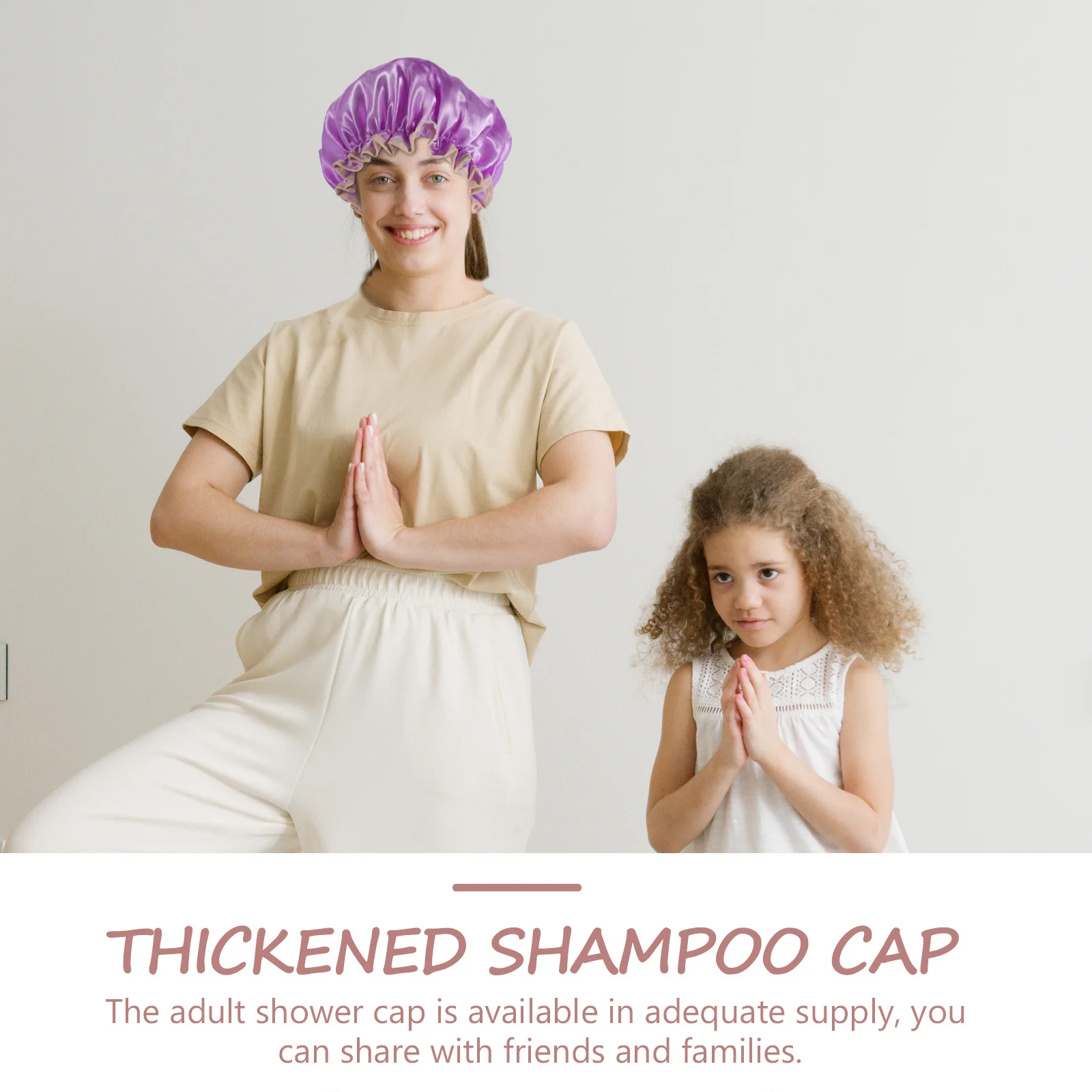 

6Pcs Waterproof Shower Cap Reusable Thick Hair Cover for Women Bath Spa Salon Use Peva Polyester Cotton Material