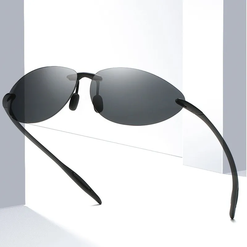 Neue Mode Matrix Stil Ultraleicht Polarisierte Sonnenbrille Männer 2025, Randlose Fahren Sport Marke Sonnenbrille Oculos De Sol – Detail 6