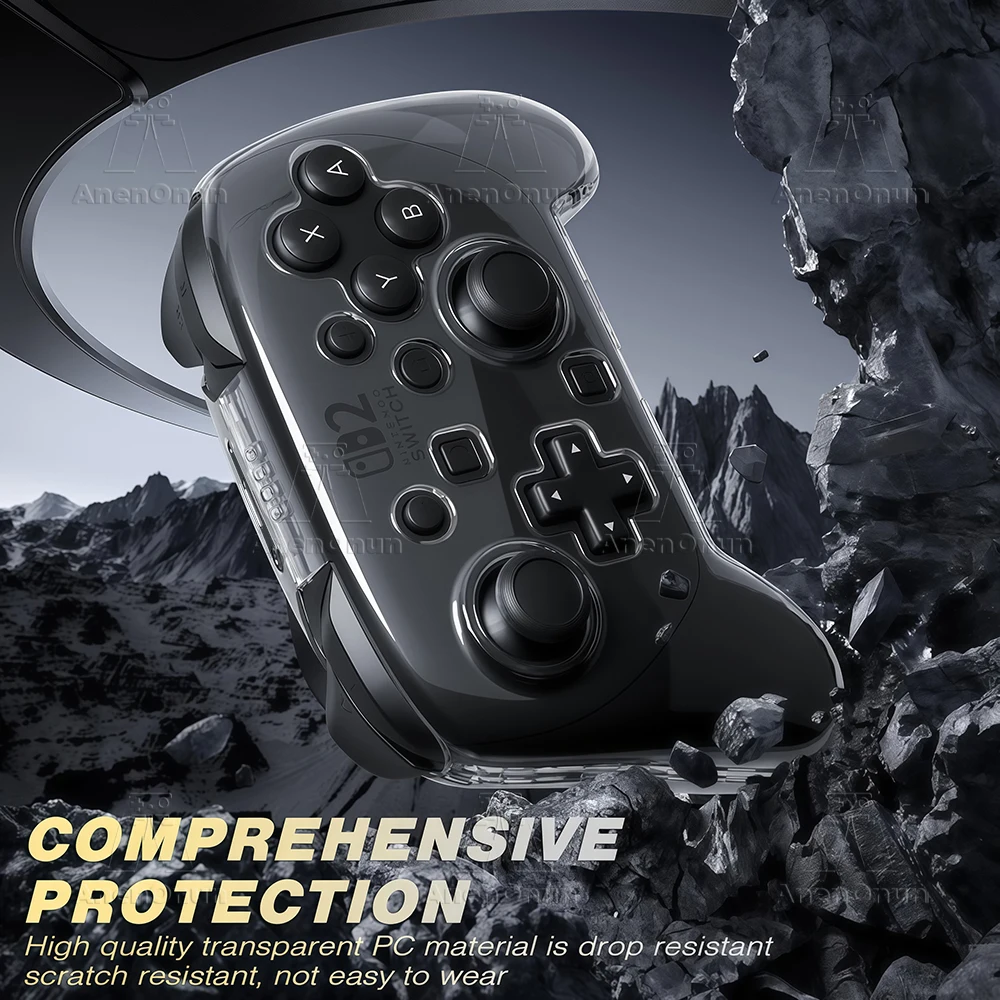 Interruptor 2 pro controlador transparente capa protetora à prova de choque anti-risco antiderrapante capa completa ultra-transparente cristal casca dura