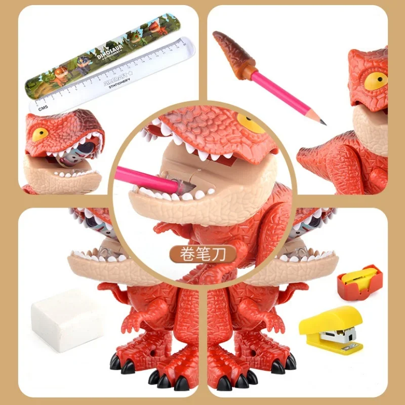 Dinosaur Model Toy with Stationery Five-in-One Set Boys and Girls Creative Early Education Animals Toys Set Jurassic World Toys