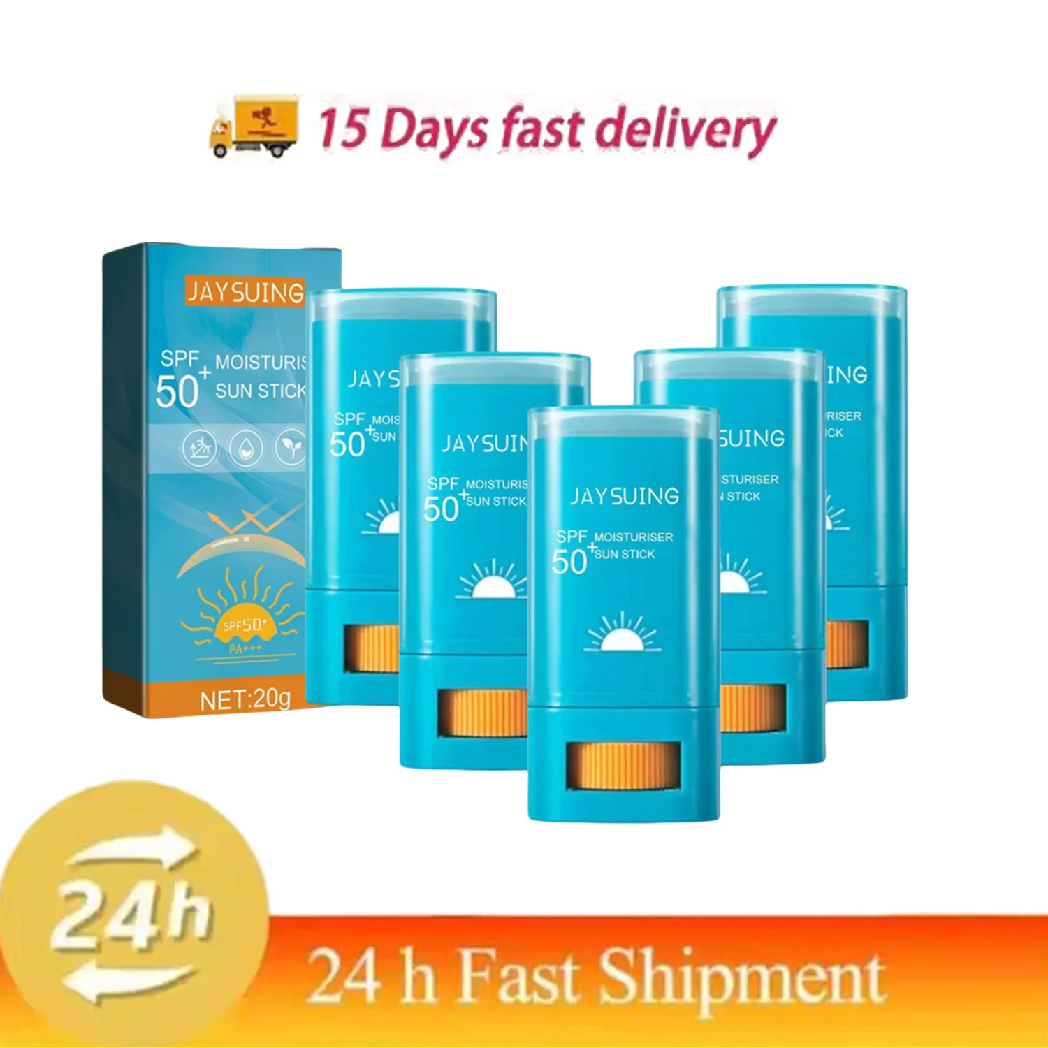 5Pcs Moisturizing Sunscreen Stick SPF 50+ Invisible Broad-Spectrum Face Sunscreen Wear Under&Over Makeup Lightweight Formula