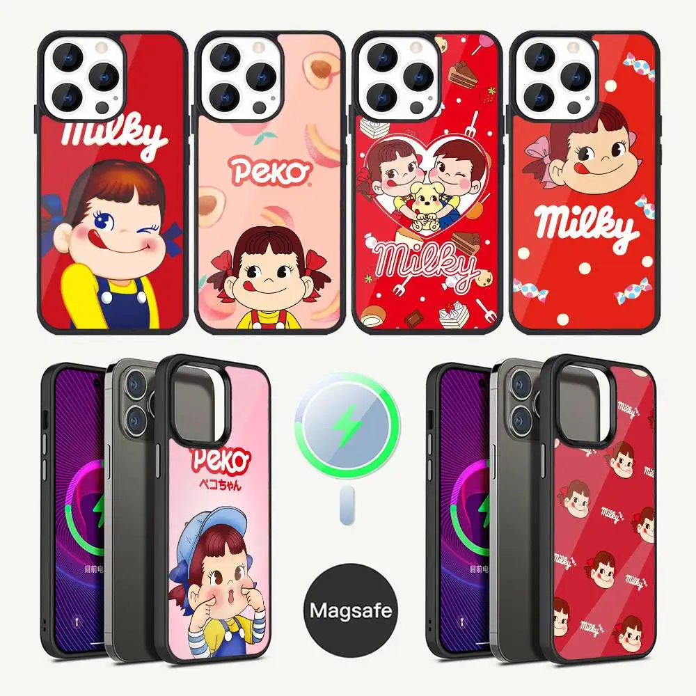 

Fujiya Milky Peko-Chan Phone Case For iPhone 17,16,15,14,13,12,11,Plus,Pro,Max Mini Magsafe Magnetic Wireless Charging