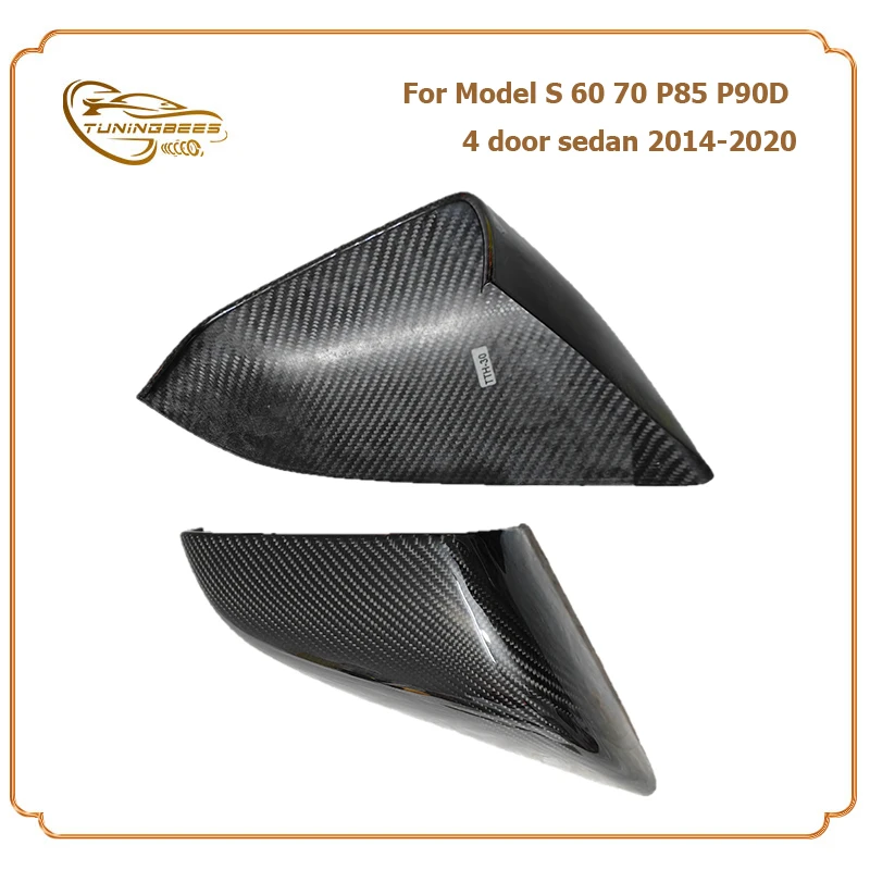 OEM/OX Horn Look Carbon Fiber Mirror Cover For Tesla Model S 60 70 P85 P90D 4 Door Sedan 14 15 16 17 18 19 20 Rearview Mirror