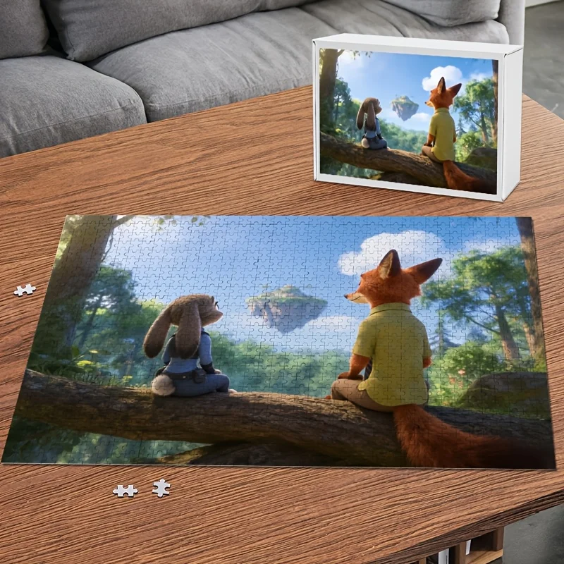 1000 Stück Disney Zootopia Judy Hopps und Nick Wild Poster Puzzle |   Heimdekoration, Brain-Challing-Spiel, ideal für Klassenzimmer, Küche