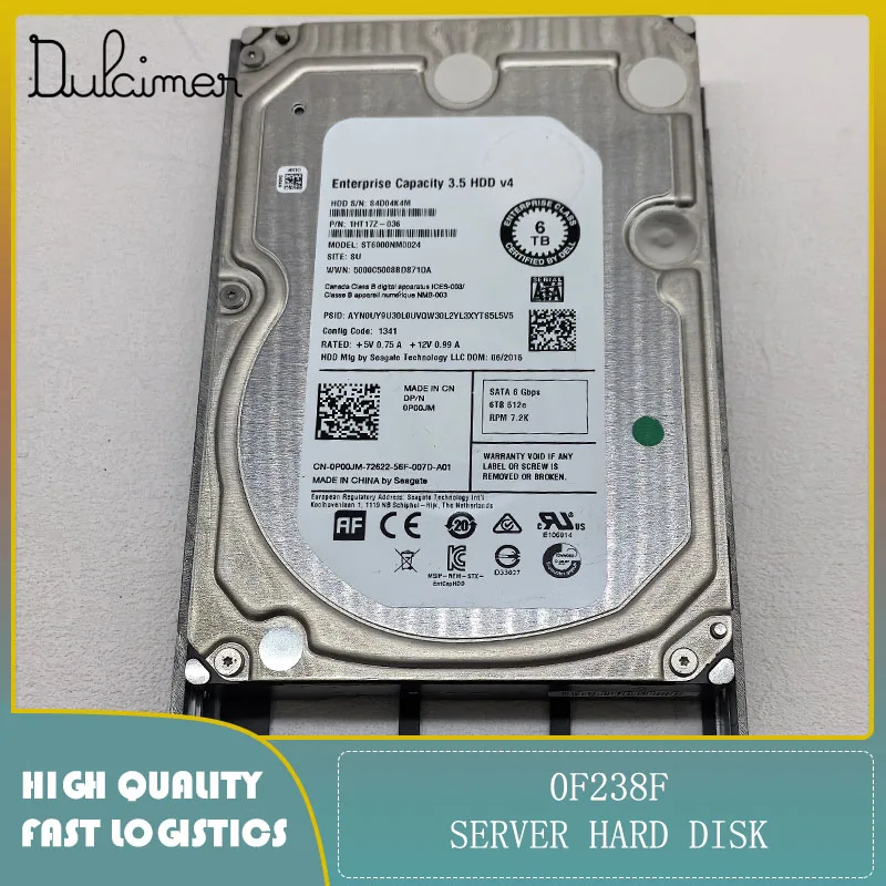 

Server hard drive 0F238F ST6000NM0024 6TB 7200 RPM SAS Original Second-hand