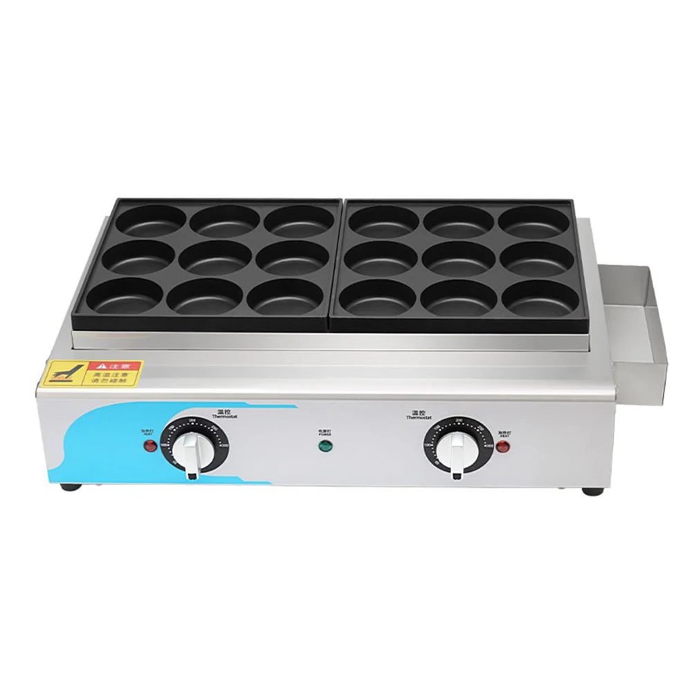 Electric Street Food Japan Wheel Cake Obanyaki Imagawayaki Stuffed Pancake Egg 18 Holes Hamburger Oven Maker Machine