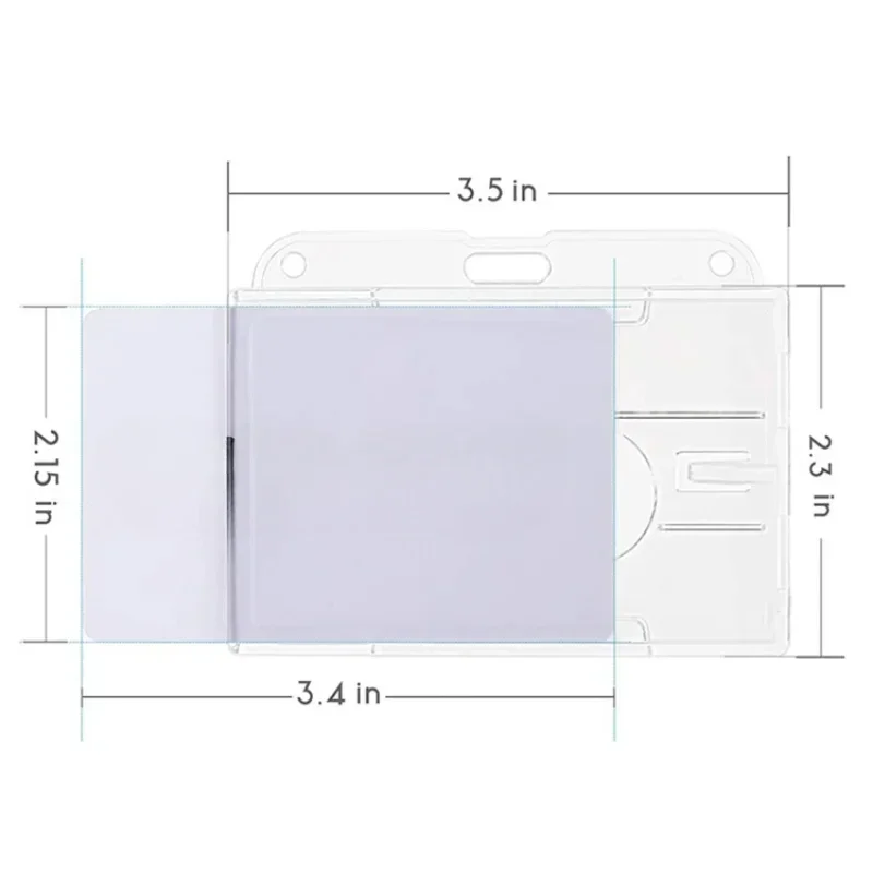 2pcs Thumb Push ID Holder Badge Cover Case Horizontal Vertical Dual Cards Organizer Badge Holder Reel Pass Working Permit Case