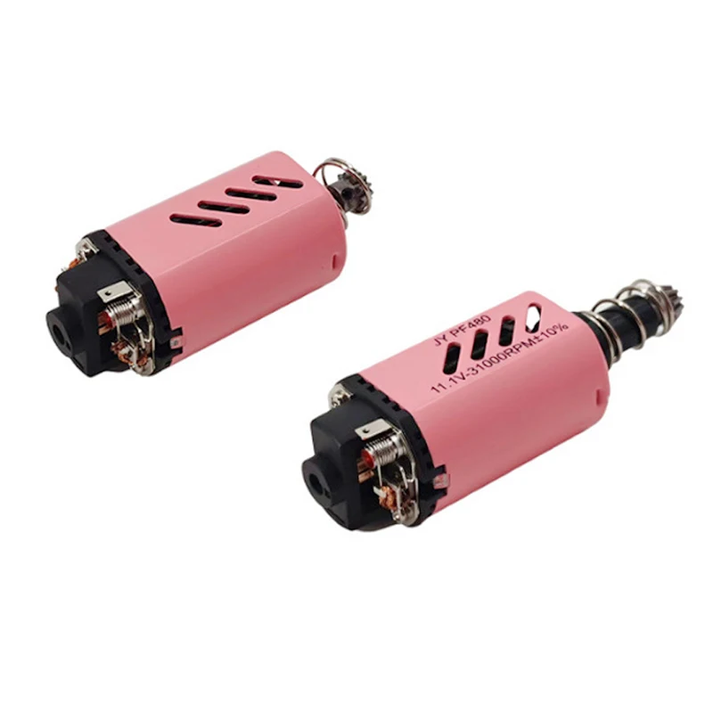 Moteur Airsoft 480 aimant néodyme, arbre court et long, haute vitesse, rose, 31000 tr/min, cc, 11.1V, pièce flacon d'engrenage spéciale