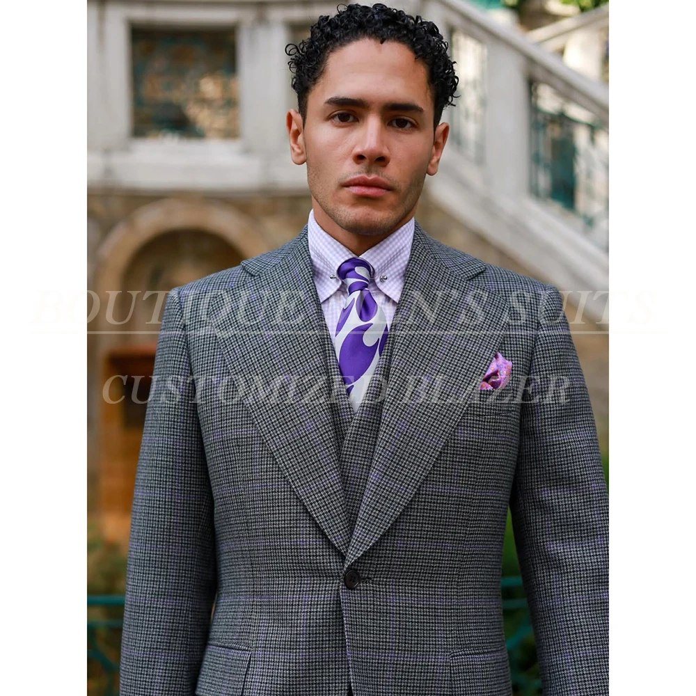 Роскошные мужские костюмы на одной пуговице, формальный облегающий костюм с лацканами, куртка из трех предметов, брюки, жилет, высококачественная деловая одежда, костюм