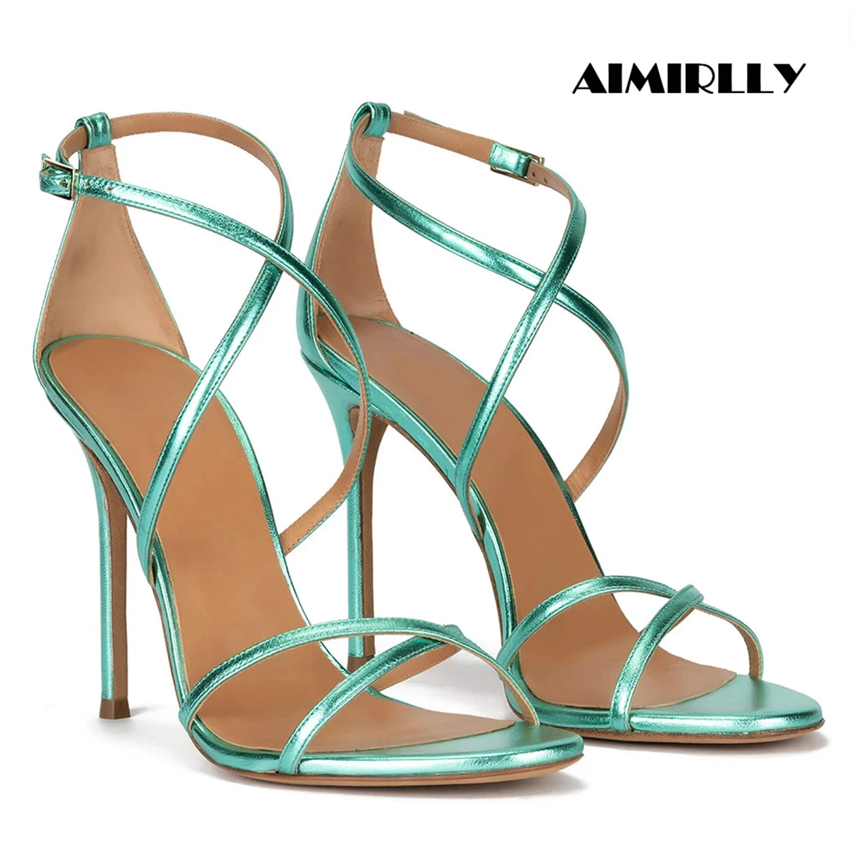 2024 New Women\'s Sandals Peep Toe High Heels Shoes Cross Strap Summer Stilettos Ladies Evening Party Dress Footwear Customized