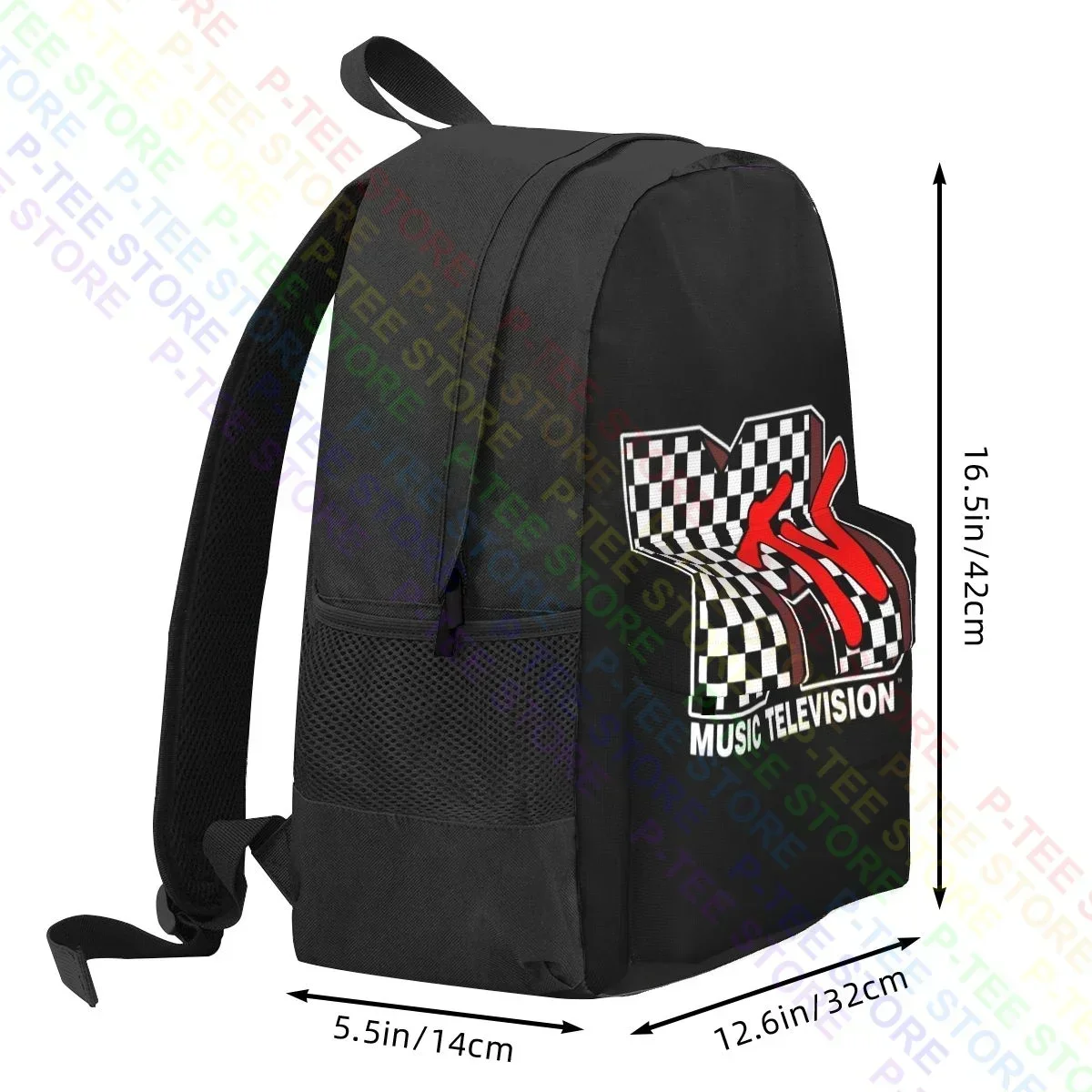 Mtv Music Television Checkered Red 80S 90S Large Capacity Backpack Newest Schoolbag Sports Bag Clothes Backpacks