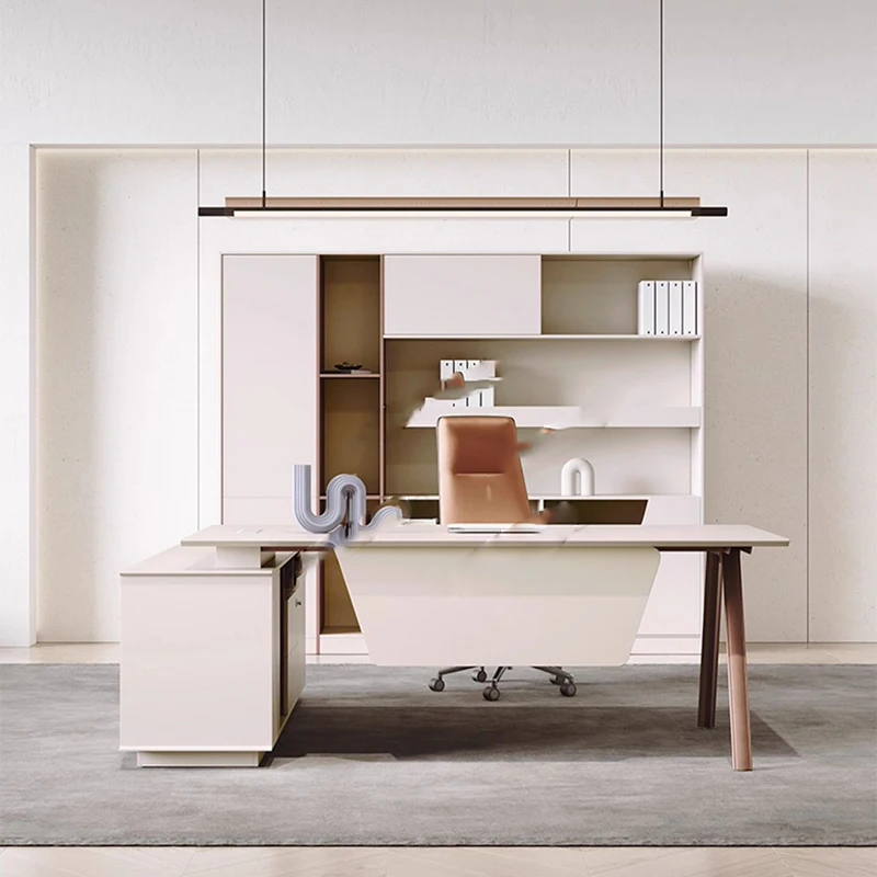 Minimalist Organizers Office Desk Long Lshaped Executive Computer Office Desk Wooden Modern Mesa Ordenador Commercial Furniture