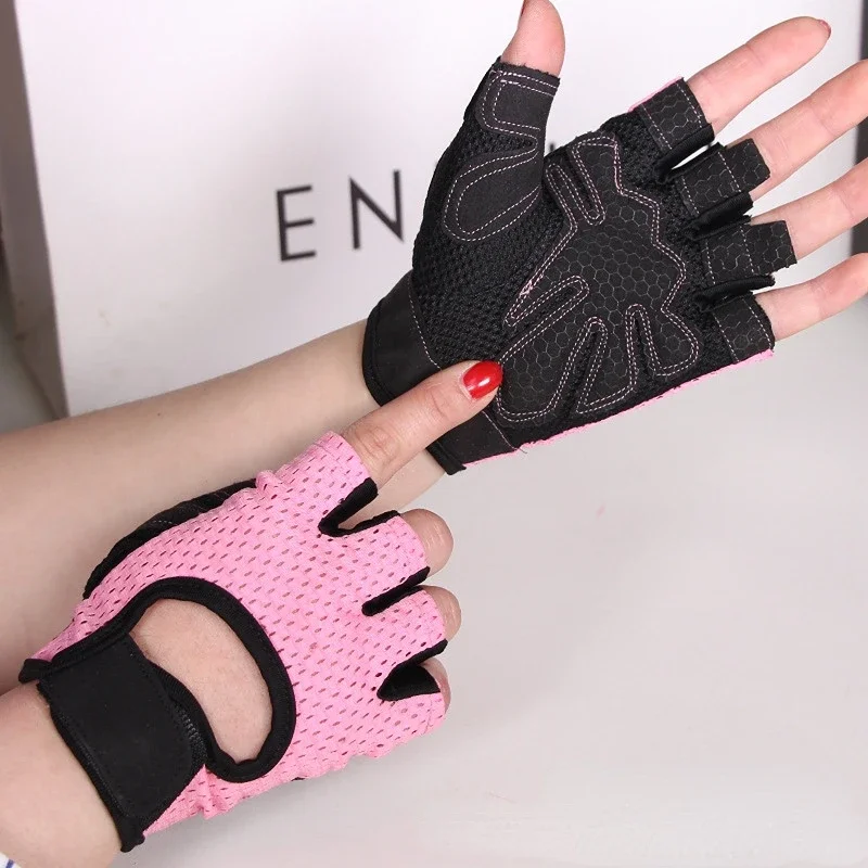 Guantes sin dedos para ciclismo, gimnasio profesional, Fitness, transpirables, antideslizantes, medio dedo, verano, pesca, bicicleta femenina