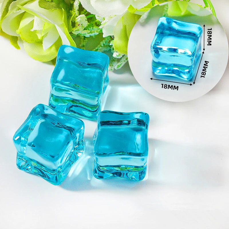 20pcs Clear Resin Ice Cubes Blocks, Fake Ice Decor for Home Bar, Wedding Centerpiece, Christmas Easter Party Supplies