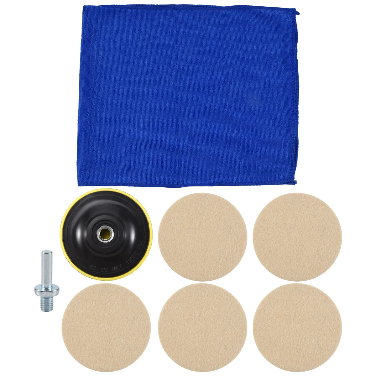 

8PC 3inch 75mm Felt Polishing Pad Windscreen Scratch Repair Glass Polishing Kit