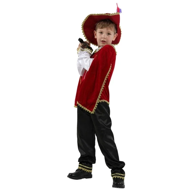 Kids Kind Rode Middeleeuwse Ridder Musketier Kostuum Griekse Romeinse Krijger Cosplay voor Jongens Halloween Carnaval Mardi Gras Fancy Dress