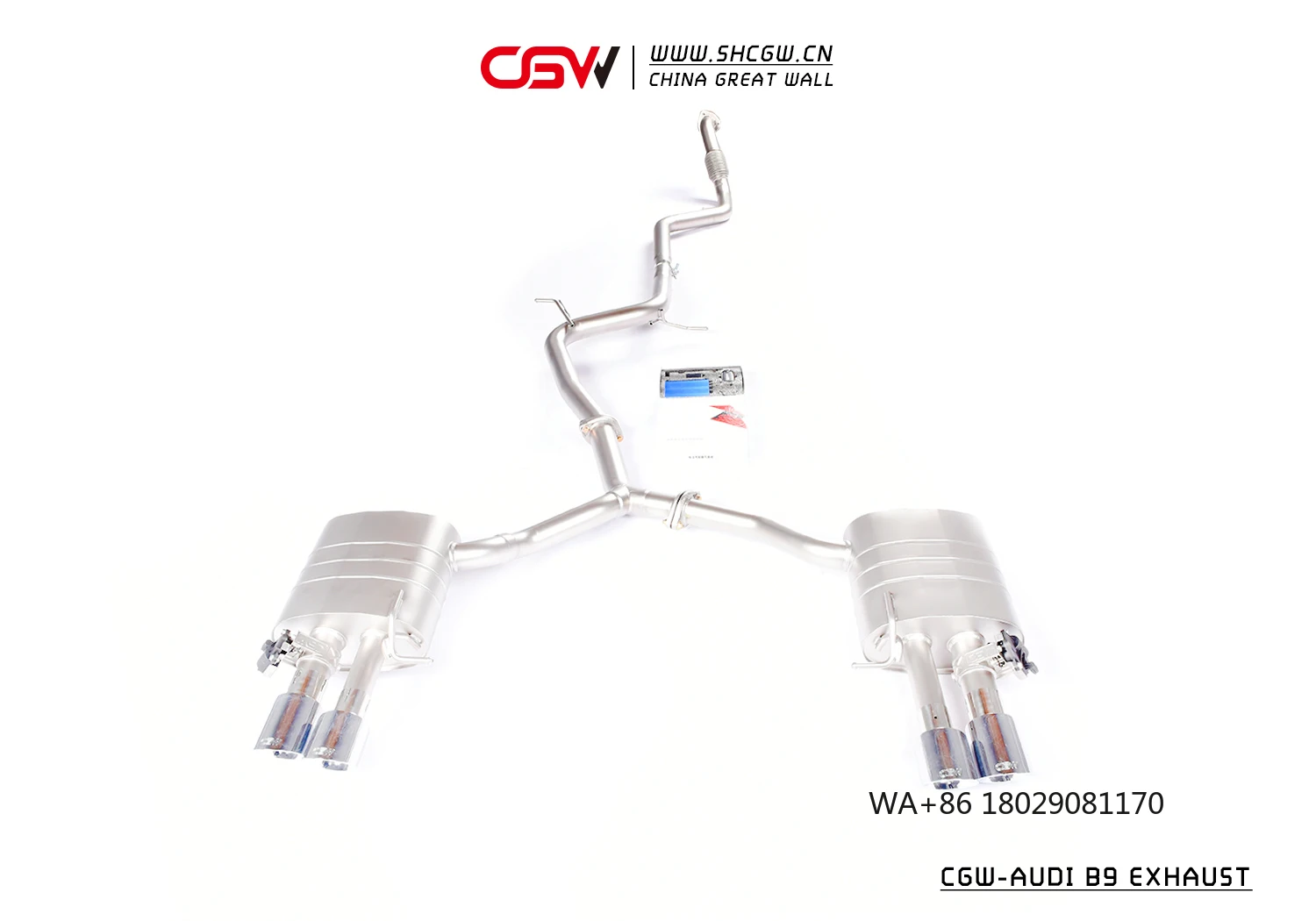 

Active Sound Exhaust Pipes Car Muffler Full Catted Downpipe System for A4/A5 B9 3.0T 2016-2024 With Electric Valves