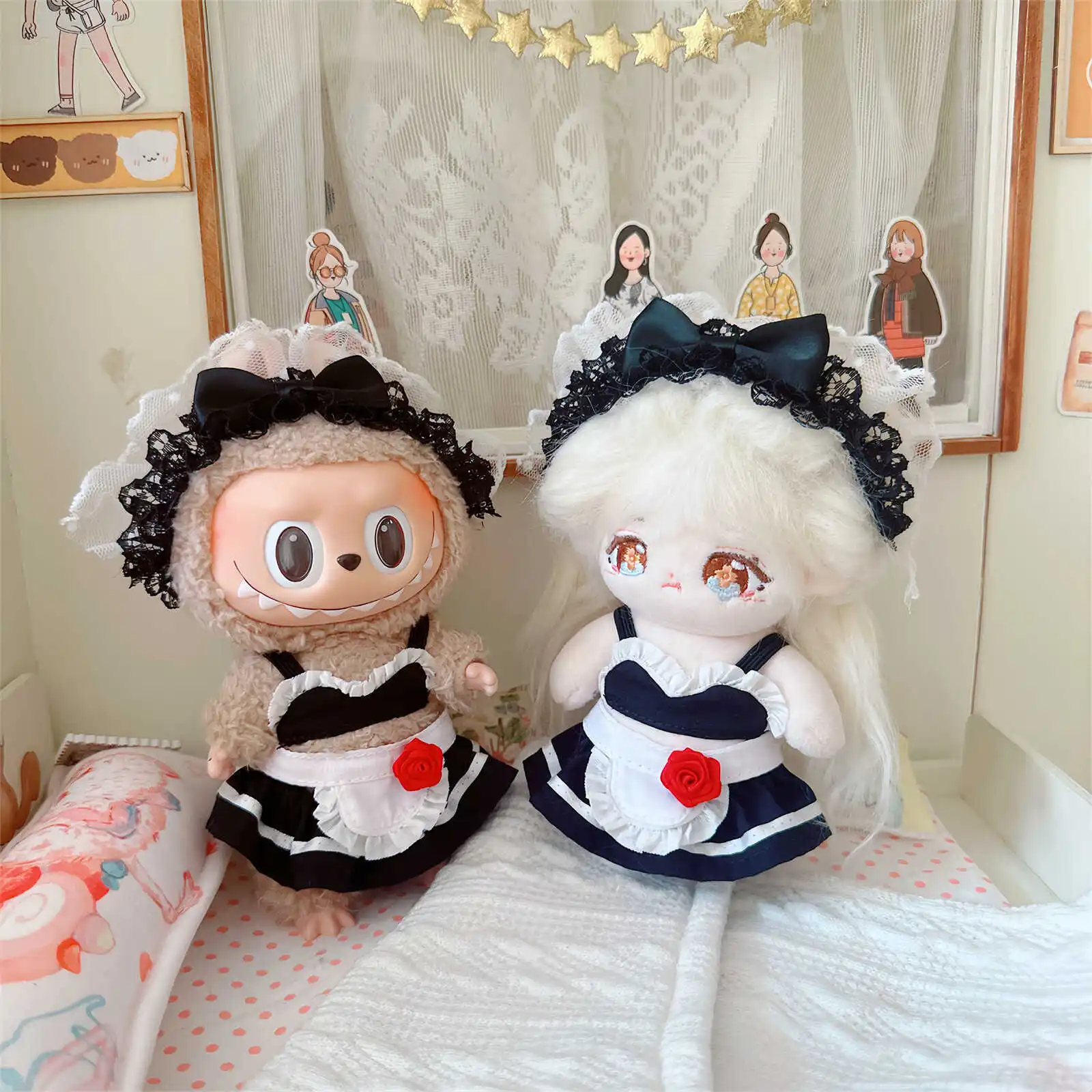 

Kawaii Clothes for Rose Maid, Sweet Dream, Cute Plush Idol Doll, Can Change Clothes, DIY Games, Cute Gifts for Girls, 4Pcs Suit